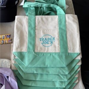 Canvas Tote with Mint Green Accents by